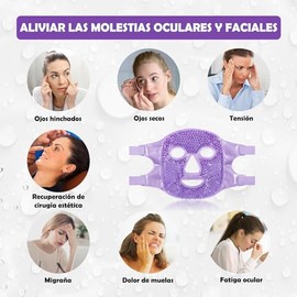 Mscara de Hielo, Mscara de Gel Frio Adecuadas para Ojos HinchadosOjerasMigraaAlivio del Estrs, Antifaz para Dormir Fria y Caliente con Respaldo de... 