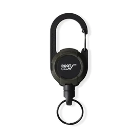 ROOT CO. GRAVITY MAG REEL LITE Carabiner Reel with Built-in Magnet (Kaki/Matte)