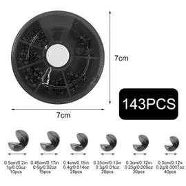 Xynovate Pack of 143 Lead Shot, Base Lead Fishing Set, Removable Lead Weight Scrap Lead Fishing for Stabilising Fishing Line and Bait