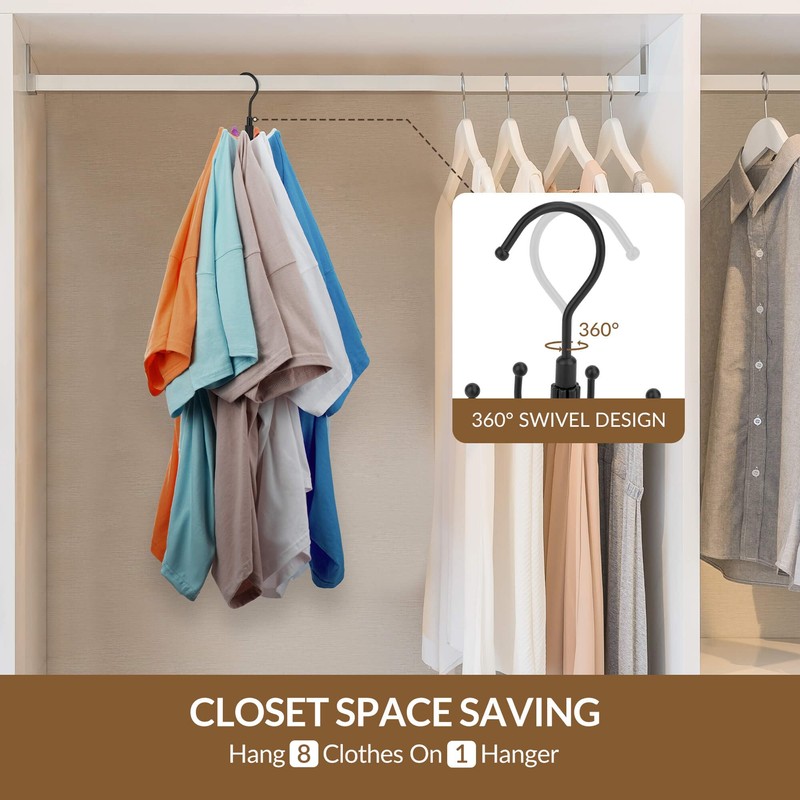 ZEDODIER Space Saving Hangers for Clothes,Rotatable Sturdy Shirt Hangers with