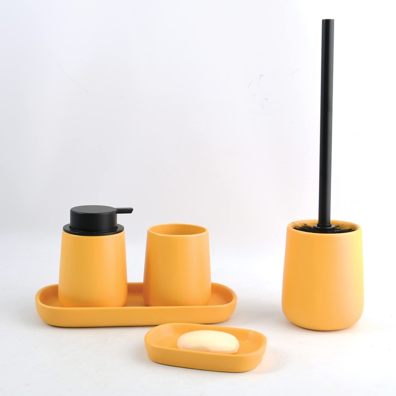 MSV Maonie Ceramic Liquid Soap Dispenser 300 ml Matt Saffron