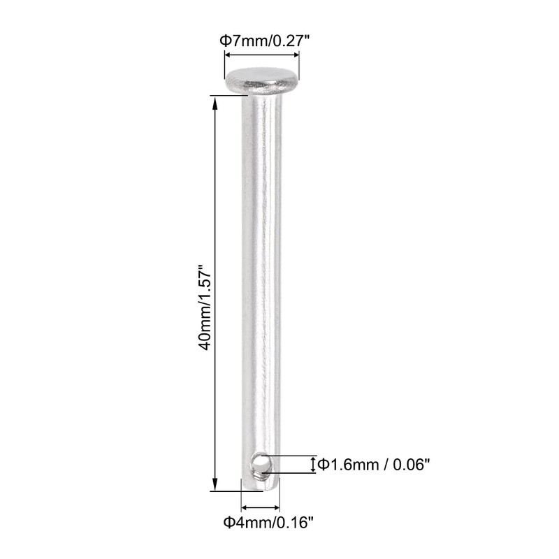 sourcing map Single Hole Clevis Pins - 4mm X 40mm