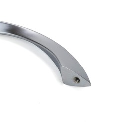 Designer Arc Handle 128 mm Furniture Handle Matt Chrome Drawer Handle Kitchen - H10134 | Round Bow Handle for Furniture - Drawers & Dressers | 1 Piece - Elegant Cabinet Handle Made of Metal Including