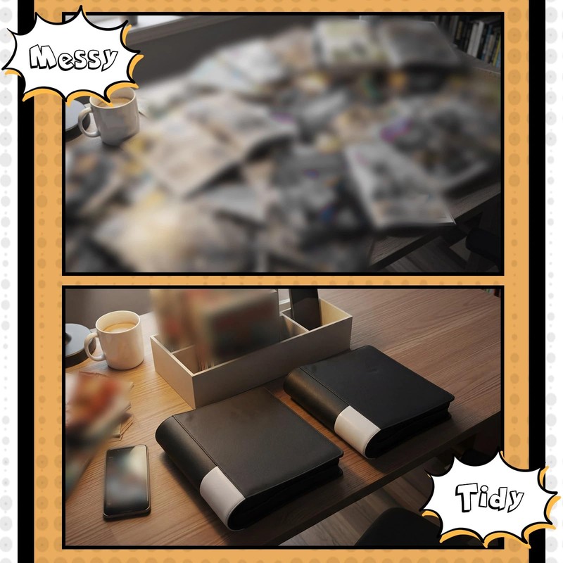 Zhehao 2 Pack Comic Book Binder, PU Leather Storage Album