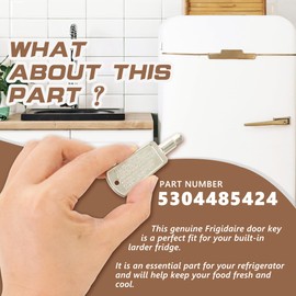 ZNTVW 5304485424 Freezer Door Keys Durable Metal Appliance Key Built-In Compatible with Frigidaire Replaces 2211112 AP5331004 PS3506557 EAP3506557