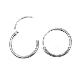 Arranview Jewellery Small sterling silver hoop earrings. 10mm across and hinged opening