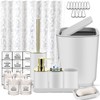 IMAVO White Bathroom Accessories Set with Shower Curtain,23 Piece Bathroom