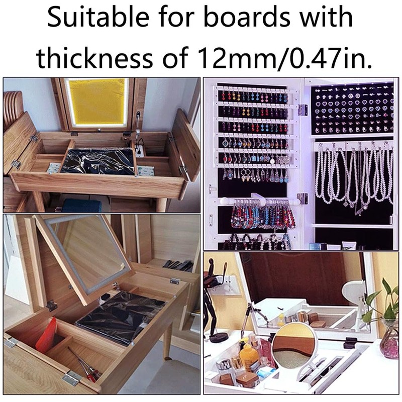 4 Pieces Tri-Fold Hinges Flexible Metal Hinges Decorative Box Hinges