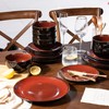 LeRatio Ceramic Dinnerware Sets for 6,Stoneware Plates and Bowls Sets,Handmade