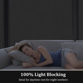 DARUITE Blackout Window Film for Privacy, Sun Blocking Window Blackout Film Window Cover Tint for Home, Day Sleeping or Baby Nursery, Static Cling Non-Adhesive Total Blackout 35.4 x 78.7 inch