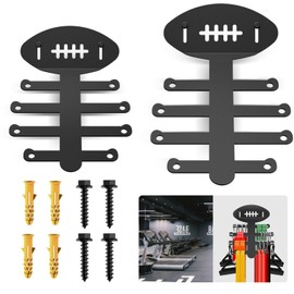 Loodmeo Rugby resistance band gym storage rack, rugby shape design, suitable for exercise equipment storage at home and gym (BLACK L&S 2pcs)