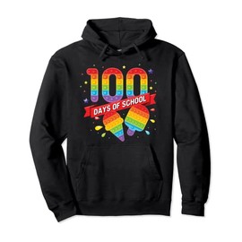 100 Days of School Pop it Fidget Toy Poppin Thru 100th Day Pullover Hoodie