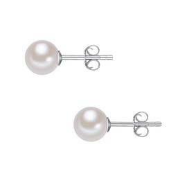 Valero Pearls Sterling Silver 925 rhodium-plated Ladies Stud earrings with Freshwater cultured pearls white 00186140