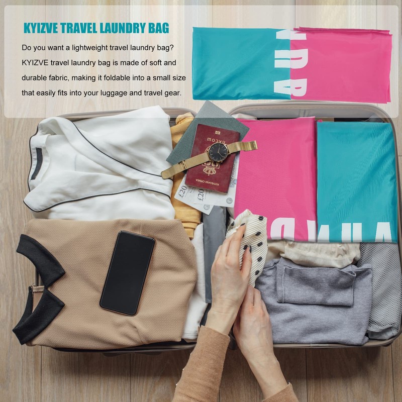 2 Pack Upgrade Extra Large Travel Laundry Bag with Drawstring，24"