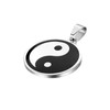 JewelryWe Stainless Steel Yin Yang Symbol Black & Silver Taijitu