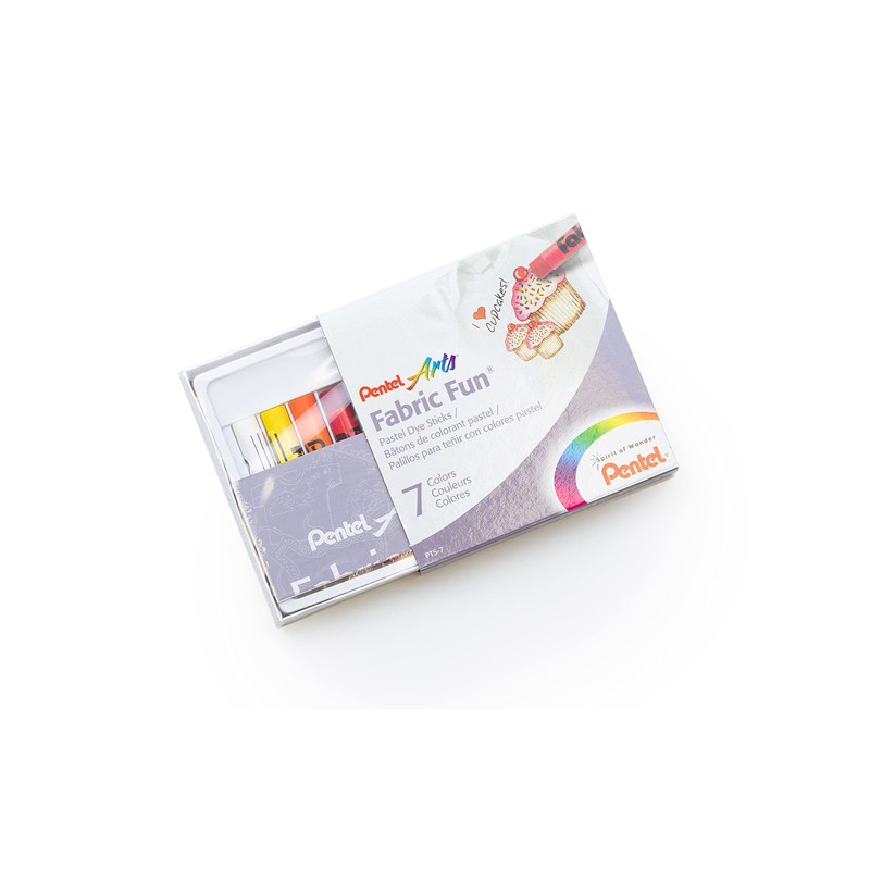 Pentel Fabric Fun Pastel Dye Stick (Pack of 7), Assorted