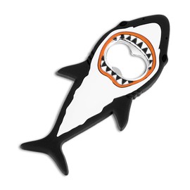 YUXIANLB Shark Bottle Opener, Magnetic Beer Bottle Opener for Refrigerator, Silicone Stainless Steel Beer Bottle Opener, Pop Can Soda Can Opener for Boyfriend Husband Father (Black)