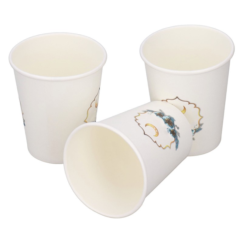 48Pcs Eid Mubarak Paper Cups Eid Mubarak Style Disposable Sturdy