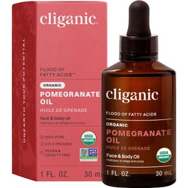 Cliganic- “Aceite de Semilla de Granada Orgánico, 100% Puro Para Rostro, Piel | Natural Prensado en Frío Sin Refinar