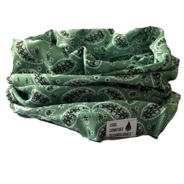 Cool Comfort Technologies Cooling Neck Cooler, Chill Tube, Sun Protection, Summer Neck Towel (Paisley Green)