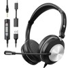 USB Headset with Mic for PC/Laptop, Computer Headphones (On Ear)