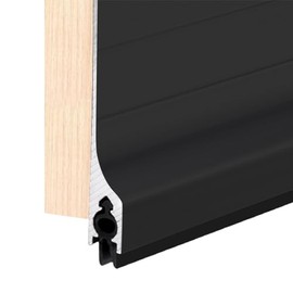 GALOFAY Door Metal Draft Stopper 28 inches Aluminum Mouse Blocker with Rubber Sweep Seal for Stop Under Doors Drafty Cover 1-1/8 inch Gap, 2"x28" Black