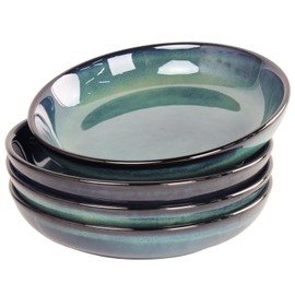 LIUYWYHCF Ceramic Pasta Bowls, 14 oz Pasta Plates, 8" Reactive Glaze Pasta Bowl Set of 4, Large Wide Serving Bowls for Salad, Dessert, Fruit, Microwave & Dishwasher, Oven Safe