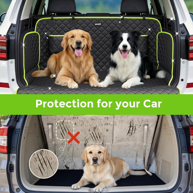 SUV Cargo Liner for Dogs, Upgraded Scratch-proof Leather 15.79" Heightened