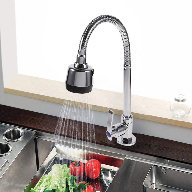 Zinc Alloy Swivel Spout Single Handle Sink Kitchen Faucet Pull