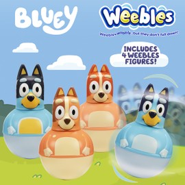 Character Options 07717 Four Pack, Weebles Wobble, Preschool Figures, Bluey Toys for 18mth+