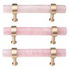 Rockcloud Pack of 2 Rose Quartz Crystal Stone Drawer Pulls