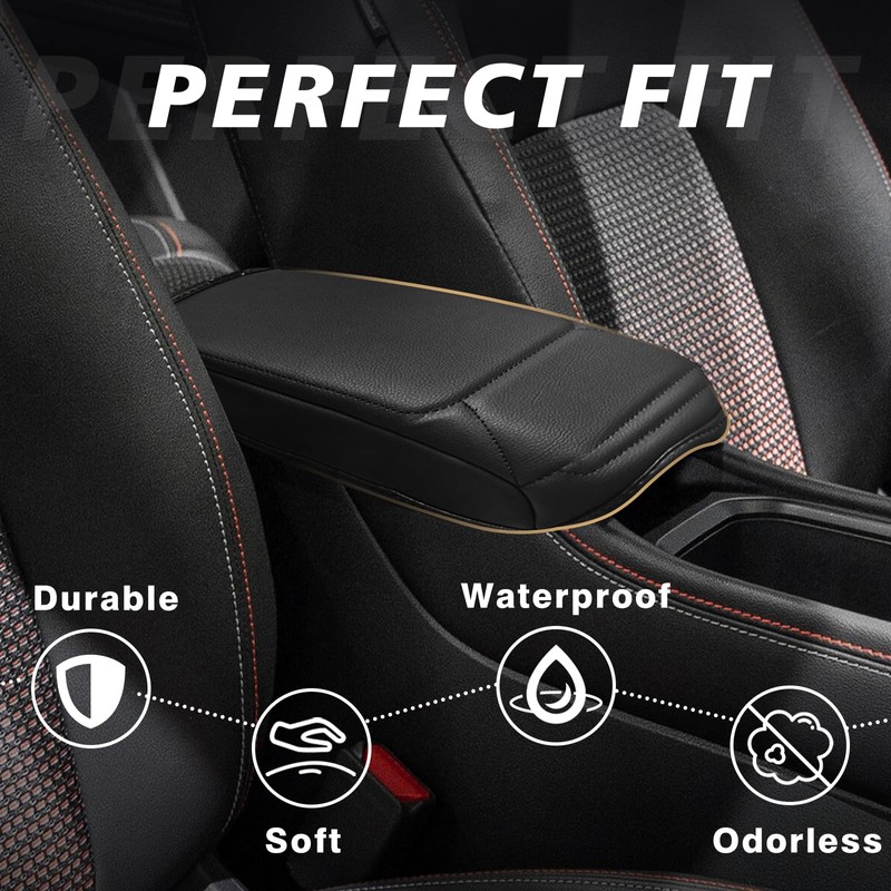 Muslogy Center Console Armrest Cover Compatible with Nissan Kicks S