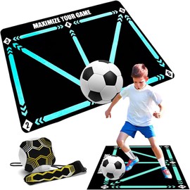 Soccer Training Mat,Football Footstep Training Mat, Agility Footstep Training Mat, Soccer Train Mat for All Levels, Non-Slip Silent Equipment for All Ages to Improve Speed, Strength and Coordination