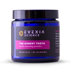 Evexia Science - The Honest Tooth, Tooth Powder for Removing Plaque, Guarding Enamel, and Freshening Breath, Tooth Powder with Baking Soda and Essential Oils, Alkalizing Natural Toothpaste, 2.8 oz