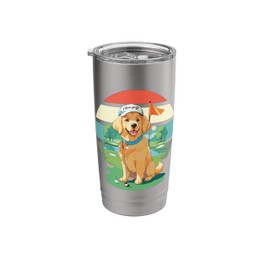 Golden retrievers golf course cap "I love golf" collar sport Stainless Steel Insulated Tumbler