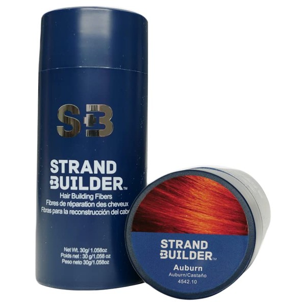 Strand Builder Hair Fibers for Thinning Hair and Hair Loss, Natural Keratin Hair Building Fibers, Undetectable Hair Thickener for Men or Women, 30g/1.06oz (Auburn)