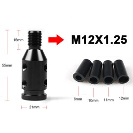 Bohaner M12x1.25 Universal Car Gear Shift Knob Adapter Gear Stick Shifter Adapter with 4 Fittings Upgraded Aluminum for Non Threaded Shift Knob