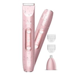 Ufree Bikini Trimmer Women Electric Razors Dual Head, Pubic Body Hair Trimmer Electric Shaver for Face, Legs, Arm, Rechargeable Lady Shaver Waterproof, Summer Grooming Kit