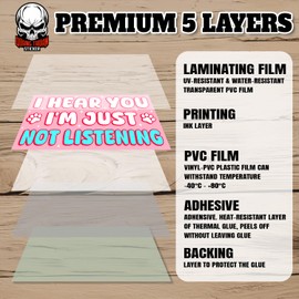 I Hear You I'm Just Not Listening Dog | Bumper Sticker or Car Magnet | Funny Pink Magnetic Bumper Sticker for Trucks Vans Door Cars [7.5x3.75]