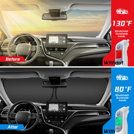 ARISMOTOR Windshield Sun Shade for Toyota Tundra (Limited, SR5, Platinum, TRD Pro) 2022-2025 2026, Custom Fit Foldable Front Window Sunshade Sun Visor Protector, Block UV Rays Keep Your Car Cooler