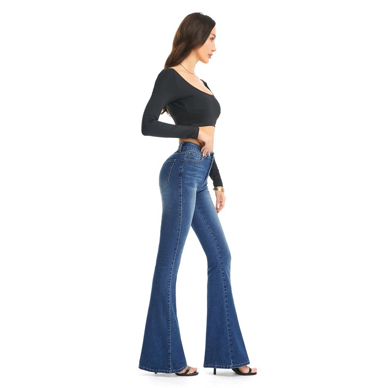 FLYING BANANA Women's Totally Shaping Curvy Strtchy Bootcut Flare Denin