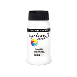 Daler-Rowney System3 Acrylic Paint, Plastic Pot, 16.91oz - 500 ml, Titanium White
