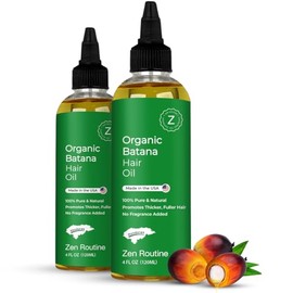 Zen Routine Raw Batana Oil for Hair Growth (4 fl Oz/120ml) (Pack of 2) |100% Pure & Natural Botana Oil Treatment | Deep Conditioning for Hair Growth & Repair | Nourishing Shine & Moisture