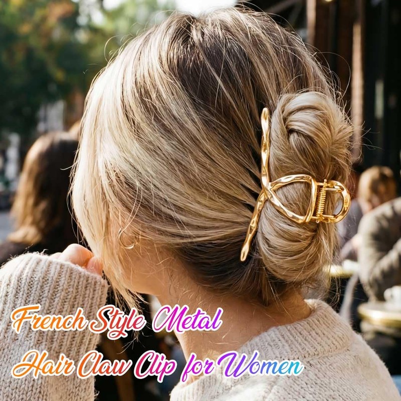 Pecieco Gold Large Hair Claw Clips for Thick Hair Women
