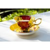 Grace Teaware Stem Rose Bone China Tea Cup and Saucer