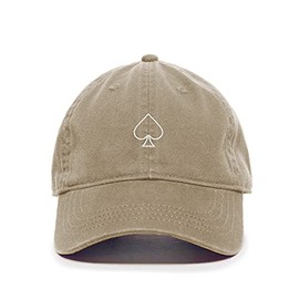 Tech Design Spade Baseball Cap Embroidered Cotton Adjustable Dad Hat Khaki