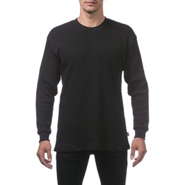 Pro Club Men's Heavyweight Cotton Long Sleeve Thermal Top, Large, Black