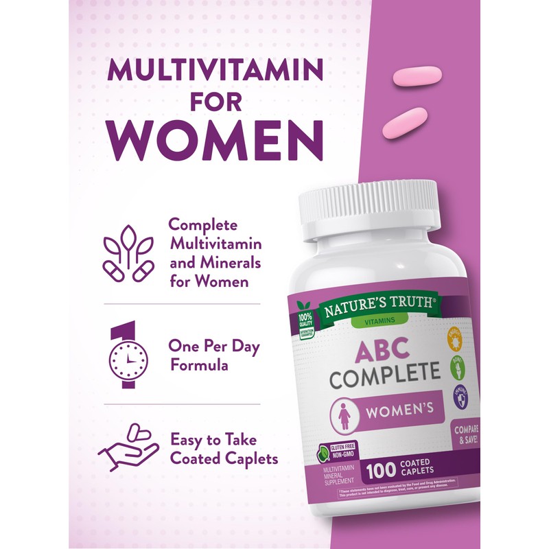 Nature's Truth Multivitamin for Women with Iron | 100 Pills