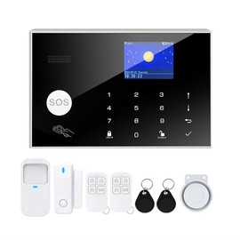 TUGARD Wireless Alarm System for Home Security, Dual Network WLAN GSM 2G, Set of 8 with Door Sensor, Motion Sensor and Remote Control for Villa and Office, App Smart Life Tuya