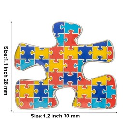 Autism Awareness Puzzle Metal Pin Badge Brooch Iron, Iron